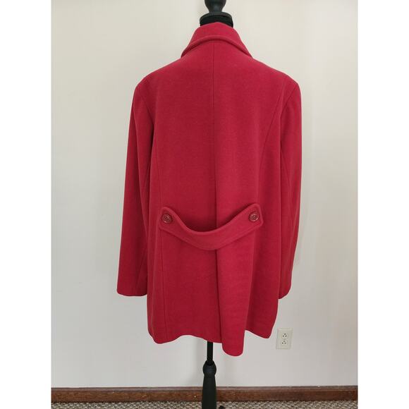 Jaclyn Smith Women's Pea Coat Red will Single Breasted Classic Plus 2X - Picture 2 of 8